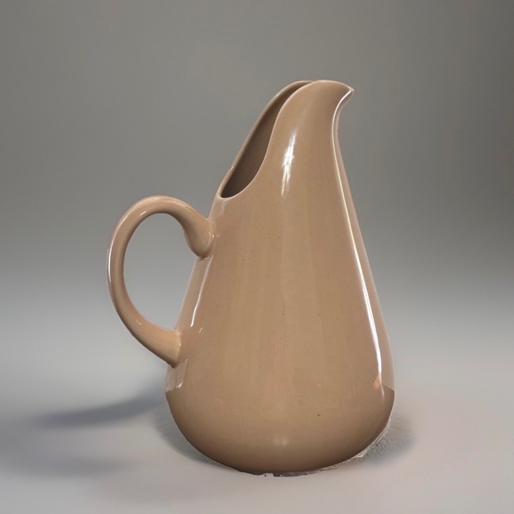 Russel Wright Oneida Coral Speckled Stoneware Pitcher Mid Century Modern Design